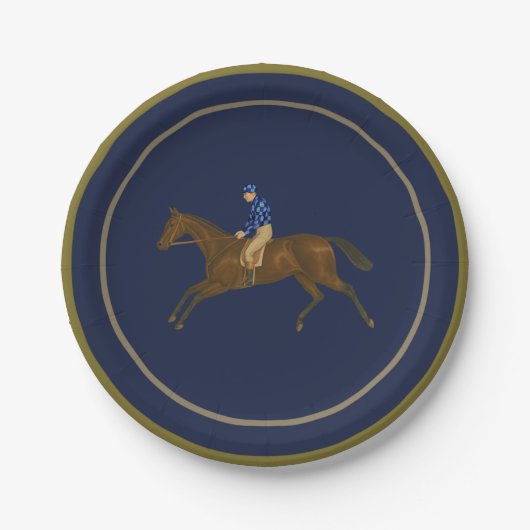 Hoity Toity Derby Party Plates, Navy ペーパープレート (正面)