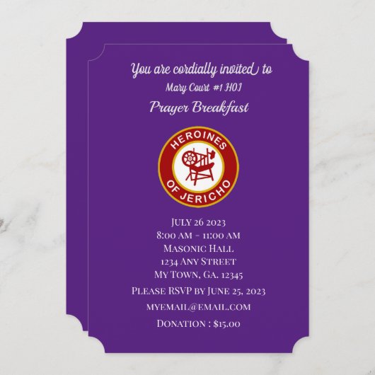 HOJ祈りの言葉ブレックファスト招待状 招待状 (正面/裏面)