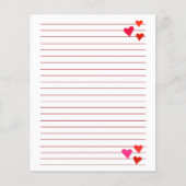 hoja de papel con renglones rojos y corazones (正面)