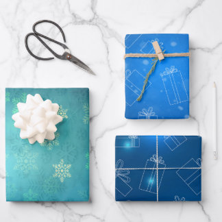 Hoja De Papel De Regalo copos de nieve ラッピングペーパーシート
