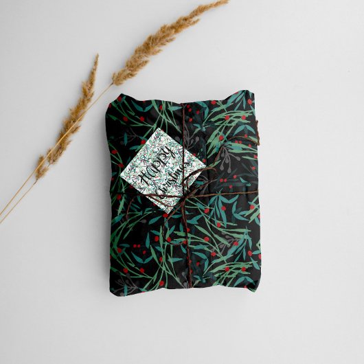 Hojas de acebo para envolver tus regalos ラッピングペーパー