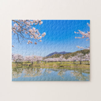 Hojo Pond and cherry blossoms ジグソーパズル