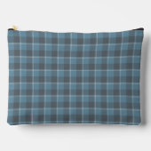 Hoki Blue and Shuttle Gray Plaid アクセサリーポーチ (正面)