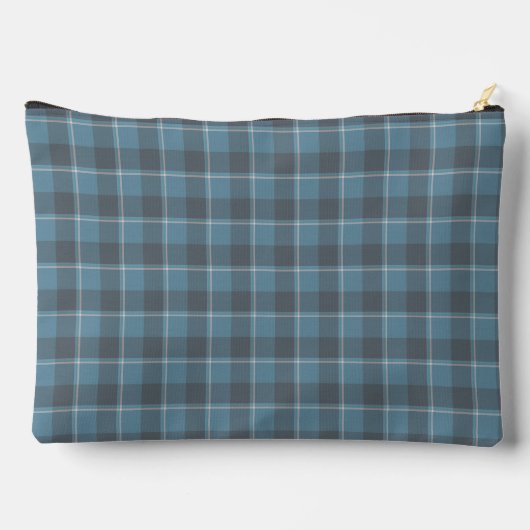 Hoki Blue and Shuttle Gray Plaid アクセサリーポーチ (裏面)