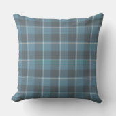Hoki Blue and Shuttle Gray Plaid クッション (正面)