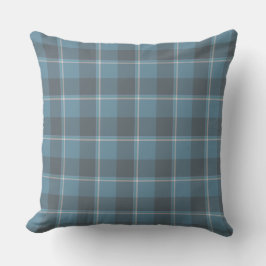 Hoki Blue and Shuttle Gray Plaid クッション