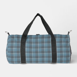 Hoki Blue and Shuttle Gray Plaid ダッフルバッグ