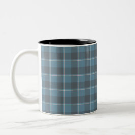 Hoki Blue and Shuttle Gray Plaid ツートーンマグカップ
