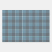Hoki Blue and Shuttle Gray Plaid ラッピングペーパーシート (正面2)