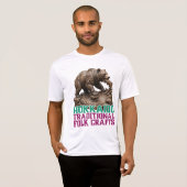Hokkaido Bear & Salmon Folk Art Tシャツ (正面フル)