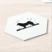 Hokkaido Dog � Halloween Moon Silhouette Classic T ペーパーコースター (アングル)