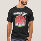 Hokkaido  Kyokujitsuki Sakura Japan Tシャツ (正面)