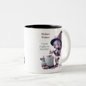 Hokos pokus集中するにはコーヒーが必要 ツートーンマグカップ (正面右)