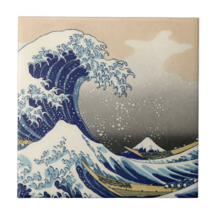 Hokusaiのオリジナルc.1930の"素晴らしい波"のコピー タイル