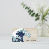 Hokusaiのサーファーによる神奈川を離れた素晴らしい波 名刺 (スタンド正面)