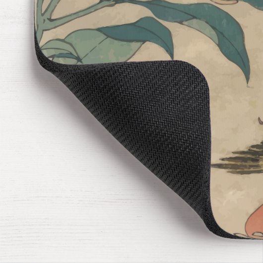 Hokusaiのシャクヤクおよびカナリア マウスパッド (コーナー)