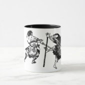 Hokusaiのマンガの武士1 マグカップ (中央)