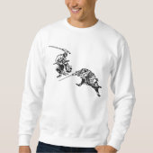 Hokusaiのマンガの武士2 スウェットシャツ (正面)