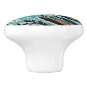 Hokusaiのヴィンテージの日本語による素晴らしい波 セラミックノブ (側面)