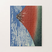 Hokusaiの南風のゆとりの空の赤富士 ジグソーパズル (縦)