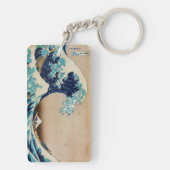 Hokusaiの日本語Keychainによる素晴らしい波 キーホルダー (裏面)