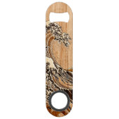 Hokusaiの素晴らしい波のタケ木製のスタイルの装飾 スピード栓抜き (裏面)