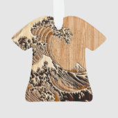 Hokusaiの素晴らしい波のタケ木製のスタイル オーナメント (裏面)