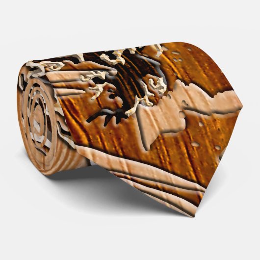 Hokusaiの素晴らしい波のタケ木製のスタイル ネクタイ (ロール)