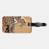 Hokusaiの素晴らしい波のタケ木製のスタイル ラゲッジタグ (裏面横)