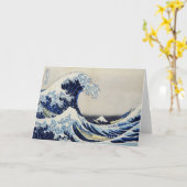 Hokusaiの素晴らしい波のプリントの絵画 カード (黄色い花)