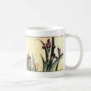 Hokusaiの芸術の絵画のアイリス花 コーヒーマグカップ