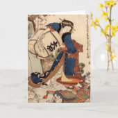 Hokusaiの芸術の絵画 カード (黄色い花)