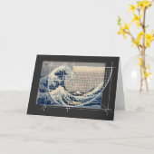 Hokusaiはフィボナッチの版に会います カード (黄色い花)