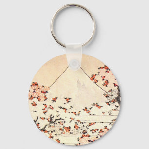 Hokusai富士山の桜のキーホルダー キーホルダー