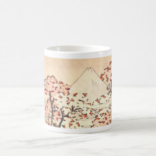 Hokusai富士山の桜のマグ コーヒーマグカップ