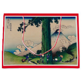 HOKUSAI日本のな山のプリントのギフトバッグ ラージペーパーバッグ (正面)