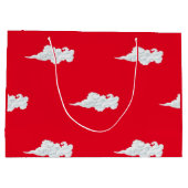 HOKUSAI日本のな山のプリントのギフトバッグ ラージペーパーバッグ (裏面)