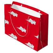 HOKUSAI日本のな山のプリントのギフトバッグ ラージペーパーバッグ (裏面アングル)