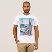 Hokusai著日本のな建築の木工事Ukiyo-e Tシャツ (正面フル)