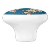 Hokusai著泣くさくらんぼの枝のBullfinch セラミックノブ (側面)