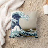 Hokusai著神奈川を離れた元通りにされた素晴らしい波 クッション (ブランケット)