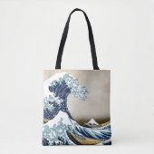 Hokusai著神奈川を離れた元通りにされた素晴らしい波 トートバッグ (正面)