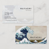 Hokusai著神奈川を離れた元通りにされた素晴らしい波 名刺 (正面/裏面)