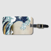 Hokusai著神奈川を離れた高品質で素晴らしい波 ラゲッジタグ (正面横)