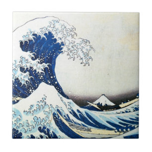 Hokusai著"素晴らしい波"の日本のな絵画 タイル