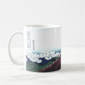 Hokusai、日本語著富士山Ukiyo-e コーヒーマグカップ (左)