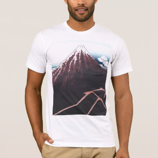 Hokusai、日本語著富士山Ukiyo-e Tシャツ