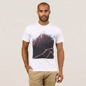 Hokusai、日本語著富士山Ukiyo-e Tシャツ (正面フル)