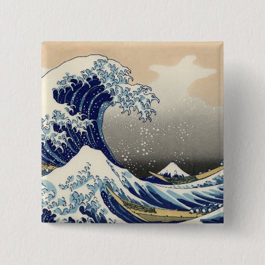 Hokusai: 神奈川の素晴らしい波 缶バッジ (正面)