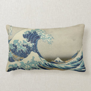 Hokusai: 神奈川を離れた素晴らしい波 ランバークッション